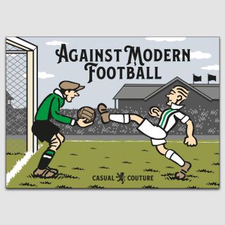 Against Modern Football A3 Poster - black/white/green