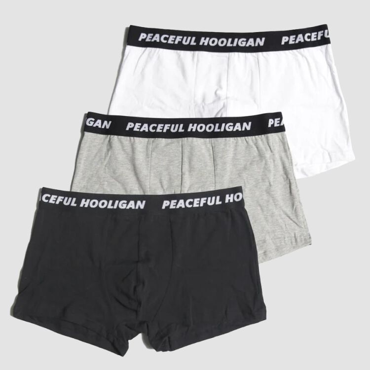 Boxershorts 3er-Pack - weiß/grau/schwarz