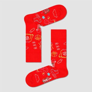 4-Pack Happy Holiday Socks Gift Set - red