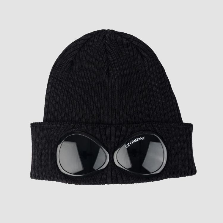 Baumwoll Goggle Mütze - schwarz
