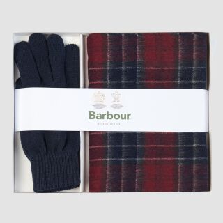 Gift Set Scarf and Gloves - burgundy/navy blue