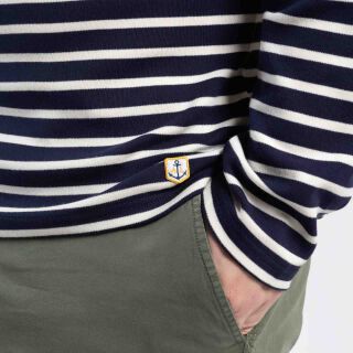 Houat Langarm T-Shirt - navy blau/beige