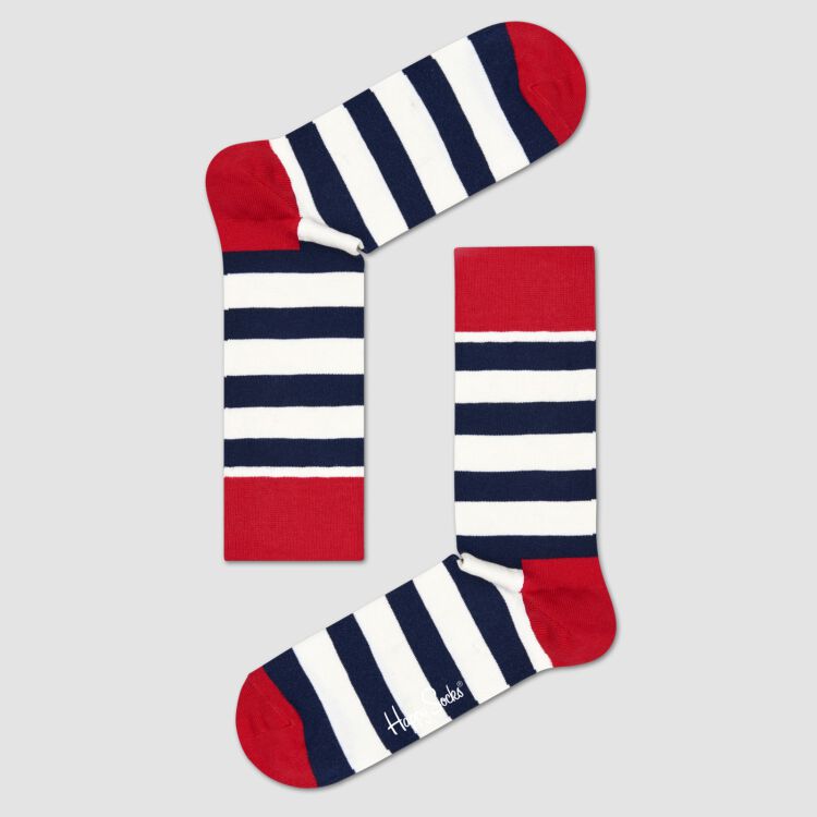 Stripe Socken - rot/navy blau/weiß - 41-46