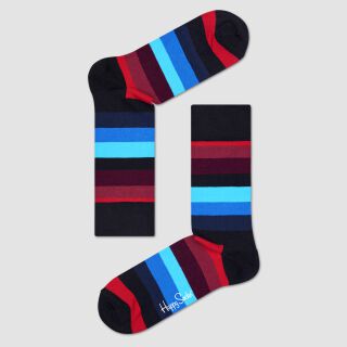 Stripe Socken - schwarz/blau/rot - 41-46