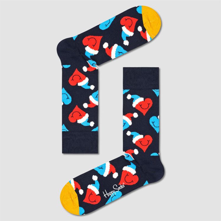 Santa Love Smiley Socken - navy blau - 41-46