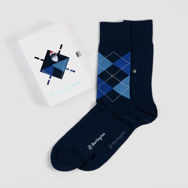 X-Mas Socken Geschenkbox 2er-Pack - navy blau - 40-46