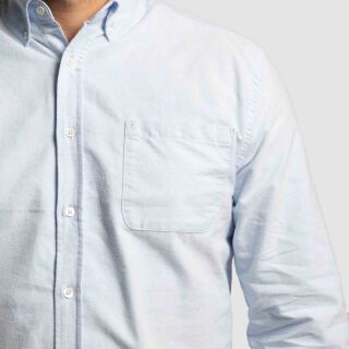 Brushed Oxford Flannelhemd - hellblau